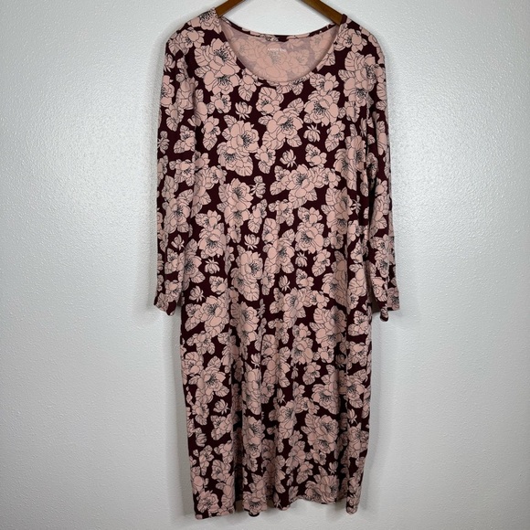 Lands’ End Floral Pima Cotton Midi Dress Size Xlarge - Picture 1 of 6